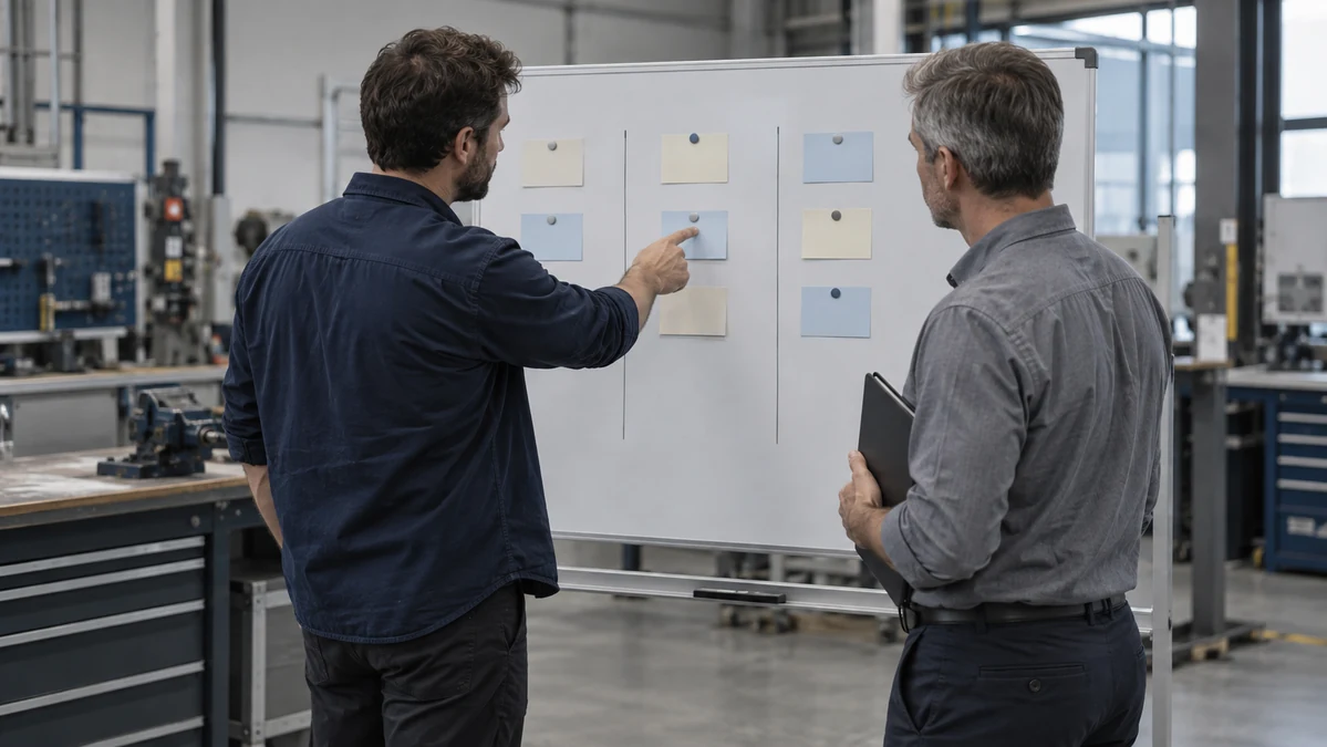 Discussing the allocation of work at a project board