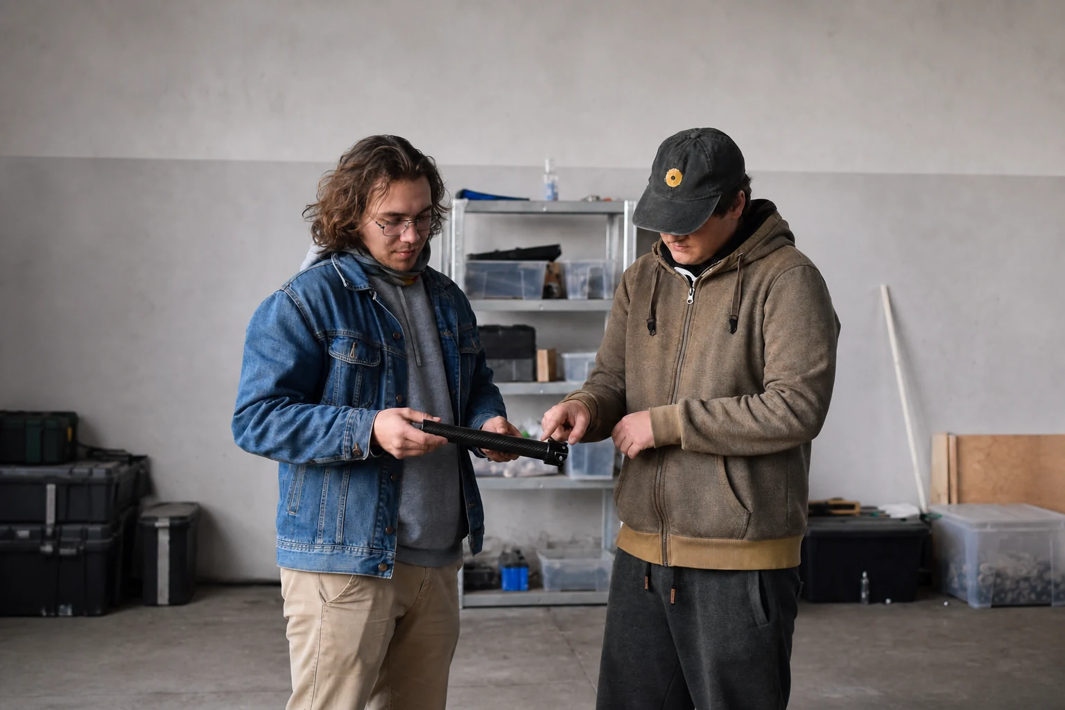 Visualisation of the SkyMav team reviewing a UAS structural component